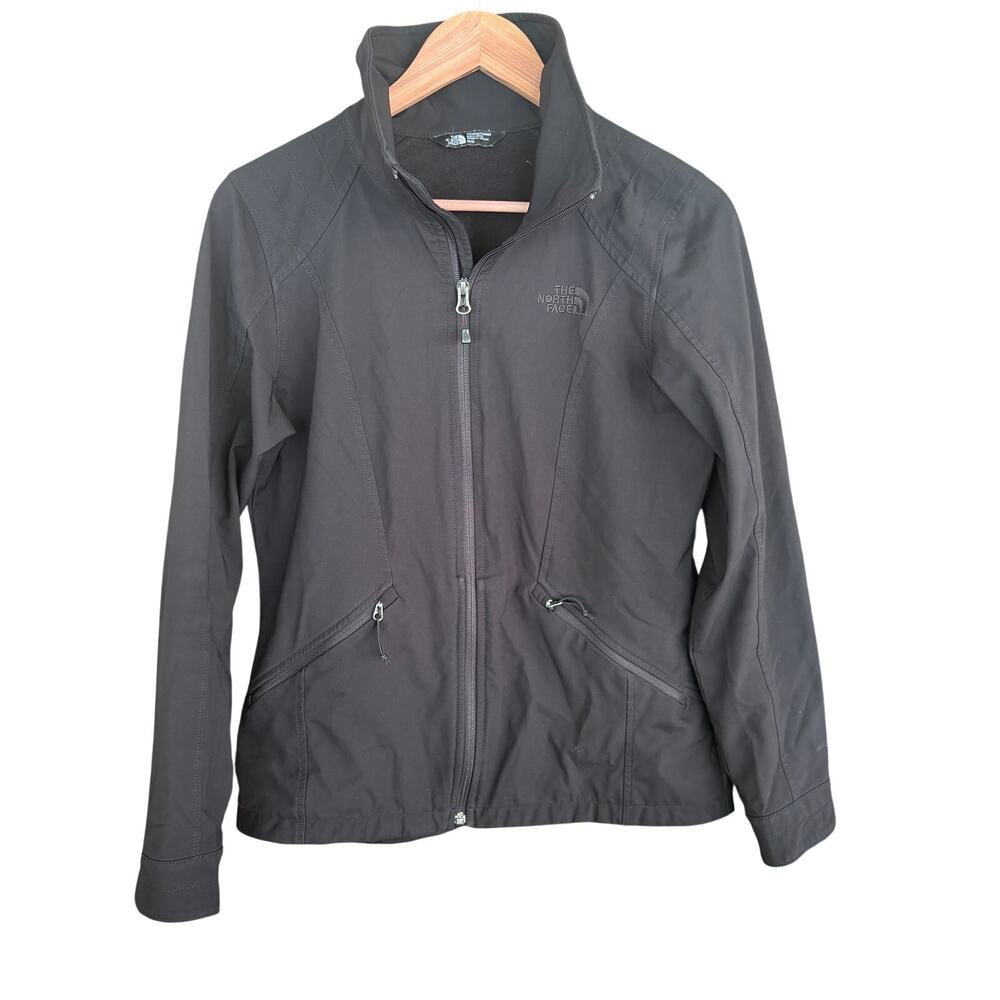 North Face Womens Windwall Zip Jacket M Black Windbreaker Coat TNF Camp Hike